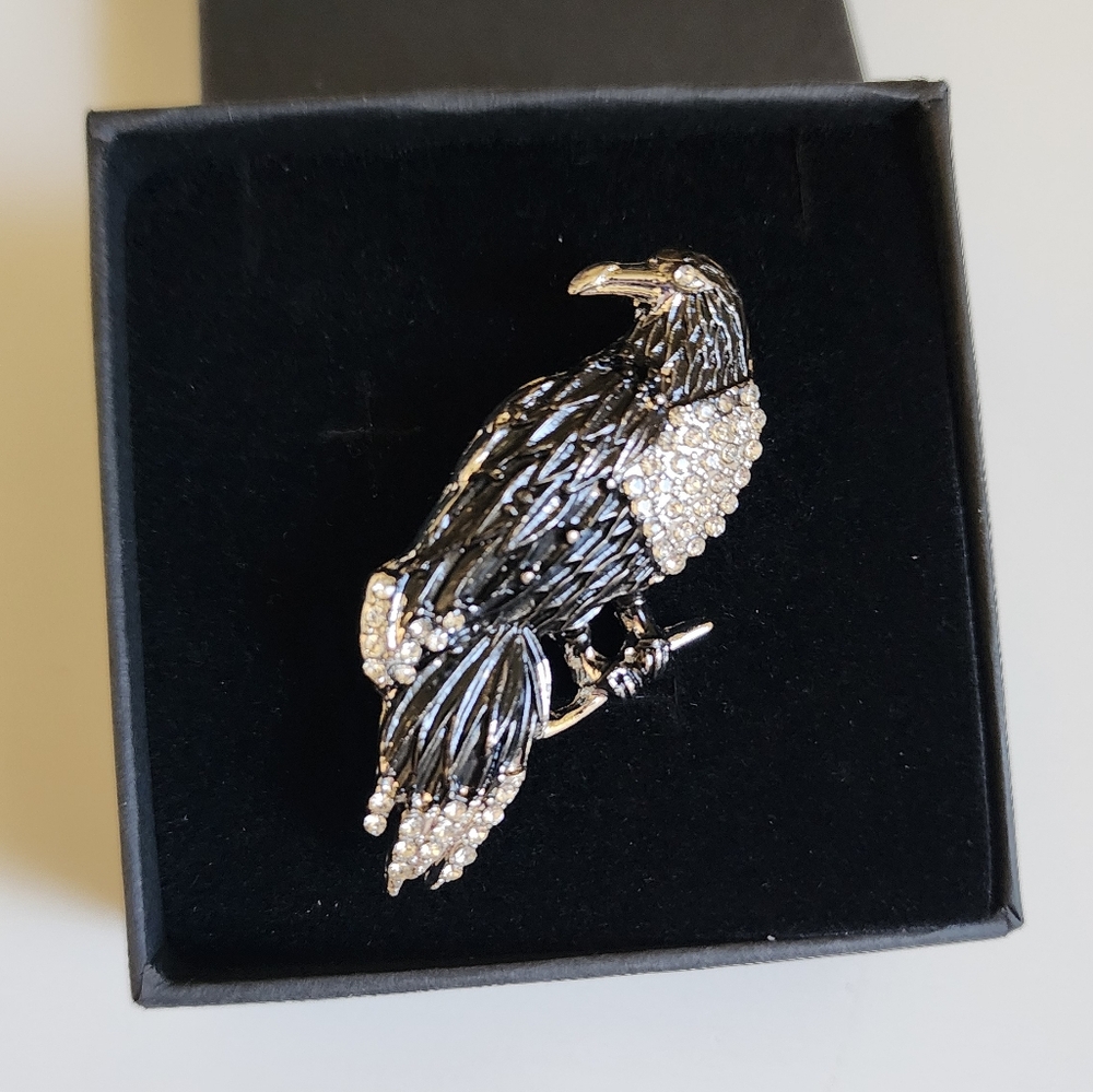 Black Raven Brooch pin